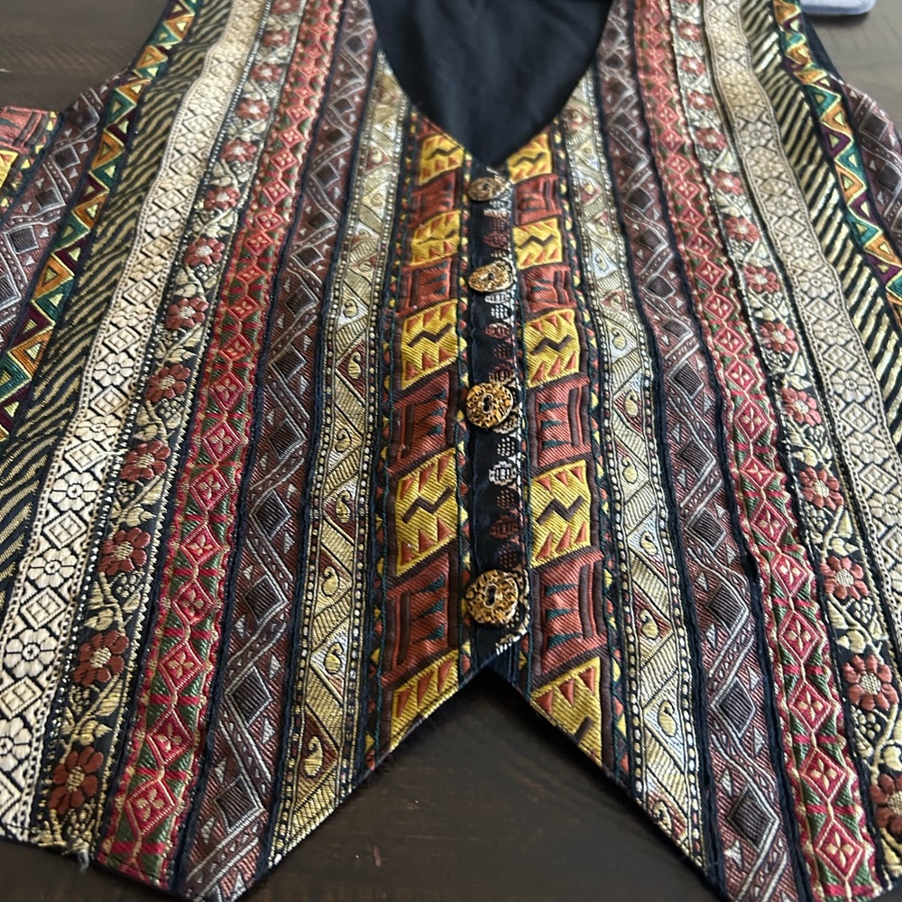 Vintage AGAPO Collection multi-pattern striped ve… - image 3